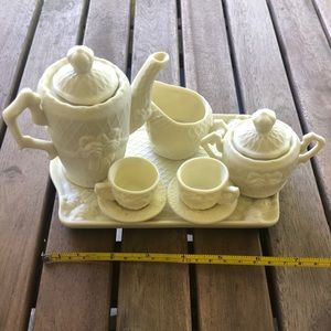 EUC Vintage White Porcelain Small Tea Set